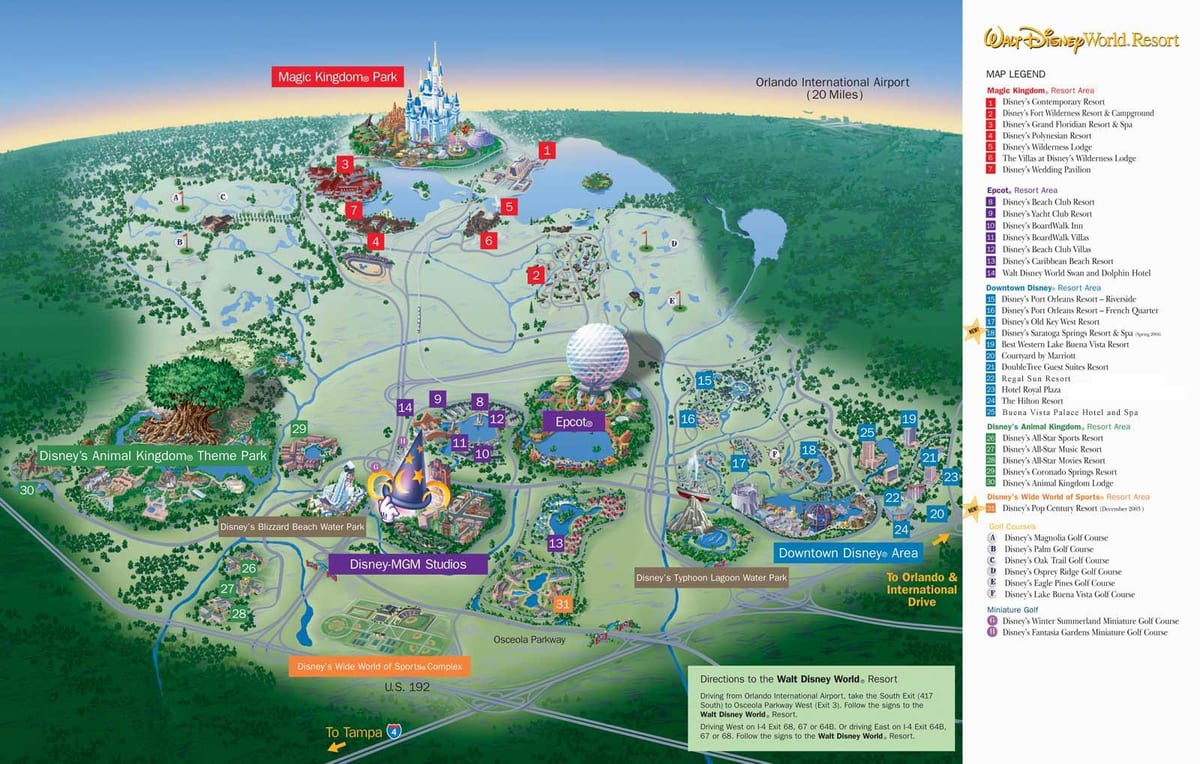 kart av Disney World