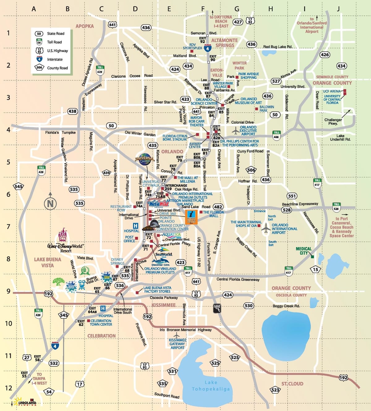 Orlando Florida på kartet